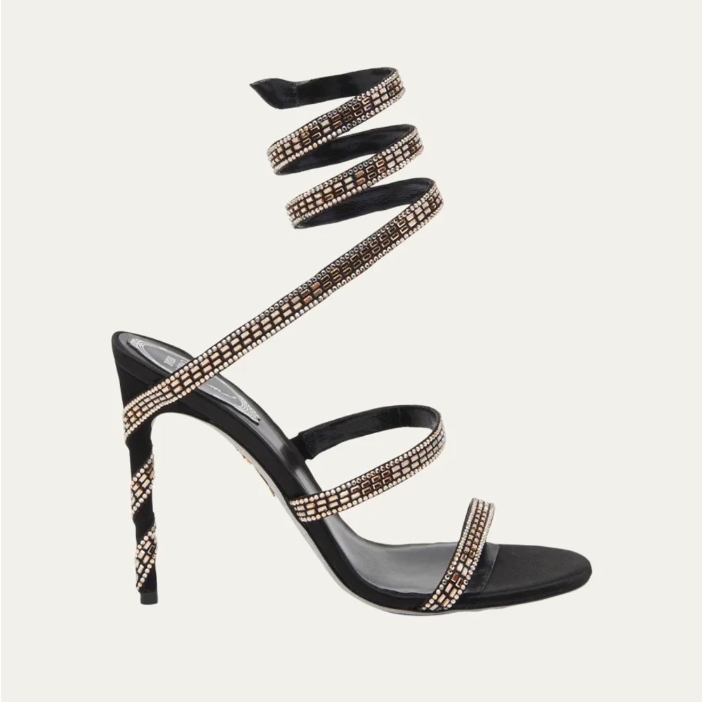 SUPER RARE RENE CAOVILLA ANKLE WRAP HEELS